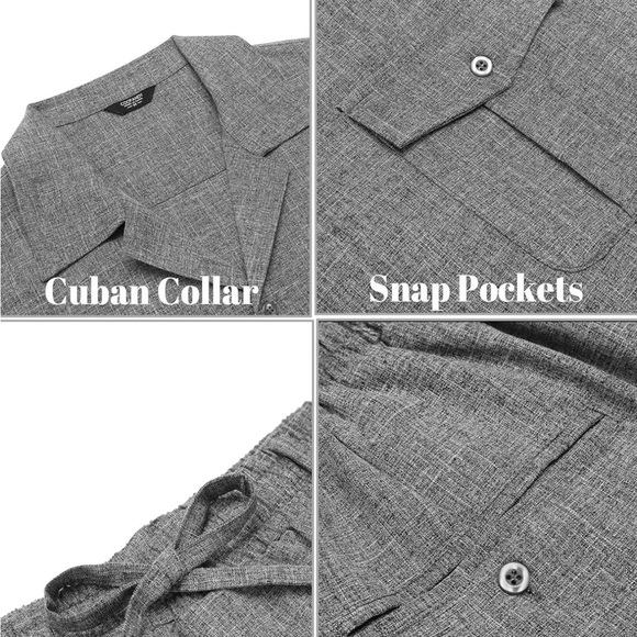 COOFANDY Men's 2 Piece Set Casual Button Down Long Sleeve Shirt & Pants!! NEW☑️ - Picture 5 of 7